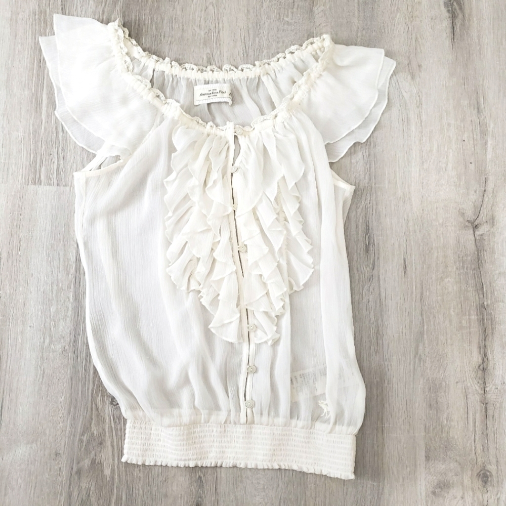 Abercrombie white chiffon top